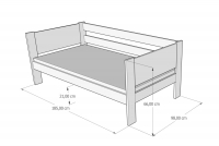 Jednoposchodová posteľ pre dve osoby Denis so zásuvkou rozkladacia Detská posteľ Denis prízemná s výsuvným lôžkom - Rozmery 180/90