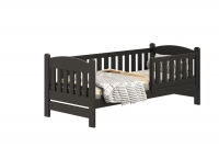 Detská posteľ Alvins DP 002 so zásuvkami - 90x180 cm - čierna Posteľ dzieciece drevená Alvins so zásuvkami - 90x180 / Čierny