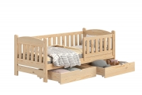 Detská posteľ drevená Alvins DP 002 - Borovica, 90x180 Posteľ dzieciece drevená Alvins so zásuvkami - 90x180 / Borovica