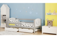 Dřevěná dětská postel Denis III Hvězdy šedá postel dětské