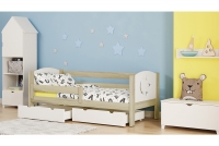 Dřevěná dětská postel Denis III Hvězdy borovicová postel