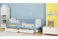 Dřevěná dětská postel Denis III Hvězdy Modrá postel do kluky
