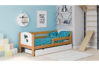 Dětská dřevěná postel Denis III Srdce Dětská postel v barevném odstínu olše