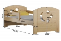 Postel dětská dřevěná Stars - Moon DP 021 Certifikát postel dřevěná 
