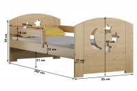 Postel dětská dřevěná Stars - Moon DP 021 Certifikát postel dětská dřevěná