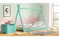 Drevená detská posteľ Tipi - 190x90, Tyrkysová posteľ mietowe