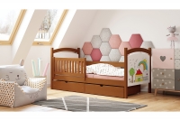 Drevená detská posteľ s tabuľou na kreslenie Amely 80x180 Certyfikat Detská posteľ z tablica