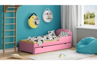 Postel dětská Fibi II přízemní výsuvná rozowe postel dla dziewczynek