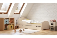 Detská drevená posteľ Fibi s výsuvným extra lôžkom  vanilkový Detská posteľ