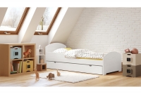 Detská drevená posteľ Fibi s výsuvným extra lôžkom  biely Detská posteľ