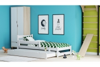 postel dzieciece přízemní výsuvná Ola  biale Postel z szyflada