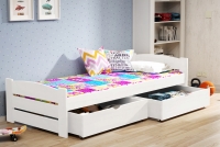 postel dzieciece přízemní Sandio s zásuvkami - Bílý, 70x140  postel dzieciece přízemní Sandio s zásuvkami - Bílý, 70x140 