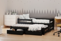 postel dětské přízemní výsuvná Alis DPV 001 - Černý, 80x160 postel přízemní výsuvná Alis - Barva Černý - aranzacja