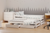 Dětská postel Alis DPV 001 80x180 výsuvná - bílá postel přízemní výsuvná Alis - Barva Bílý - aranzacja