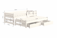 postel dětské přízemní výsuvná Alis DPV 001 - Bílý, 90x180 postel přízemní výsuvná Alis - míru 90x180