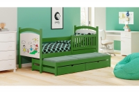 Detská poschodová posteľ s tabuľkou na kreslenie Amely 80x180  Farba Zelená