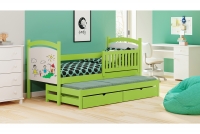 Detská poschodová posteľ s tabuľkou na kreslenie Amely 80x180  Farba Limetka