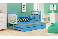 Detská poschodová posteľ s tabuľkou na kreslenie Amely 80x180  Farba Modrá
