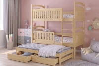 postel dětské patrová  výsuvná 3 os. Amely - Barva Borovice, rozměr 80x160 postel patrová  výsuvná 3 os. Amely - Barva Borovice - aranzacja