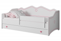Detská posteľ Lily 80x160 - Biela Detská posteľ Lily s ružovými doplnkami 