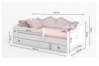 Detská posteľ Lily 80x160 - Biela Rozmery postele