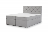 Boxspring posteľ Bralin 140x200 šedá posteľ do spálne s gombíkmi z krysztalkami 