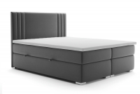 Boxspring postel Cyntia 140x200 šedá postel s dělenou matrací a topperem
