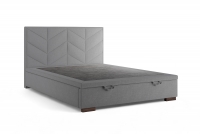 Postel boxspring Lindi 140x200 s úložným prostorem- šedá szenil Perfect Harmony 82 / Nohy wenge Postel boxspring Lindi 140x200 - šedá szenil Perfect Harmony 82 / Nohy wenge