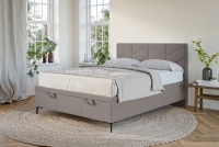 Boxspring posteľ Lindi 140x200 S vnútorným úložným priestorom- Hnedý szenil Perfect Harmony 04 / nožičky čierny  Boxspring posteľ Lindi 140x200 S vnútorným úložným priestorom- Hnedý szenil Perfect Harmony 04 / nožičky čierny 