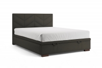 Postel boxspring Lindi 160x200 s úložným prostorem- tmavě šedá szenil Perfect Harmony 99 / Nohy wenge  Postel boxspring Lindi 160x200 s úložným prostorem- tmavě šedá szenil Perfect Harmony 99 / Nohy wenge 