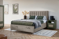 Boxspring posteľ Misel 140x200 S vnútorným úložným priestorom- béžový zamat Magic Velvet 2210 / nožičky srebrne Boxspring posteľ Misel 140x200 S vnútorným úložným priestorom- béžový zamat Magic Velvet 2210 / nožičky srebrne