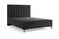 Boxspring posteľ Misel 140x200 S vnútorným úložným priestorom- Čierny zamat Magic Velvet 2219 / nožičky čierny  Boxspring posteľ Misel 140x200 S vnútorným úložným priestorom- Čierny zamat Magic Velvet 2219 / nožičky čierny 