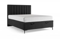 Boxspring posteľ Misel 160x200 S vnútorným úložným priestorom- Čierny zamat Magic Velvet 2219 / nožičky čierny  Boxspring posteľ Misel 160x200 S vnútorným úložným priestorom- Čierny zamat Magic Velvet 2219 / nožičky čierny 