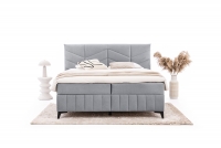 Pat boxspring Penia 180x200 cu spațiu de depozitare - catifea cenușie hidrofobă Element 24 Pat Boxspring  Penia 180x200 cu spațiu de depozitare - cenușă catifea hidrofobă Element 24