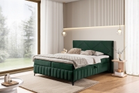 Pat boxspring Wasil 160x200 cu spațiu de depozitare - catifea verde hidrofobă Element 12 Pat Boxspring  Wasil 160x200 cu spațiu de depozitare - verde catifea hidrofobă Element 12