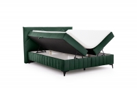 Pat boxspring Wasil 160x200 cu spațiu de depozitare - catifea verde hidrofobă Element 12 Pat Boxspring  Wasil 160x200 cu spațiu de depozitare - verde catifea hidrofobă Element 12