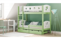 Poschodová posteľ Marcelina s motívom srdca Zelené Detská posteľ