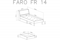 Faro FR14 gyerekágy 90x200 cm - lux fehér / artisan tölgy / szürke Mládežnická postel 90x200 Faro FR14 - Bílý lux / Dub artisan / szürke - schemat