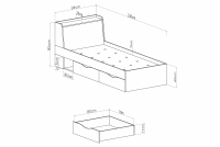 Študentská posteľ 90x200 Delta DL14 L/P - Dub / Antracitová Posteľ mlodziezowe Delta DL14 L/P so zásuvkami 90x200 - Dub / Antracytová