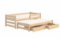 Jednoposchodová posteľ s extra výsuvným lôžkom Alis DPV 001 - Farba Borovica 