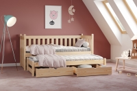 postel přízemní výsuvná Swen s zásuvkami - Borovice, 80x190 postel přízemní výsuvná Swen - Barva Borovice - aranzacja