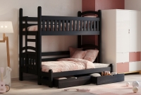 Amely Maxi emeletes ágy, bal oldal - fekete, 80x200/140x200 Emeletes ágy Amely Maxi lewostronne - fekete - aranzacja