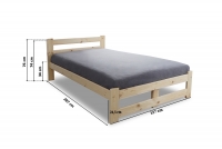 Drevená posteľ do spálne 120x200 Garifik E3  Drevená posteľ do spálne 120x200 Garifik E3 - Rozmery