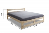 Postel do ložnice dřevěná 180x200 Garifik E3  postel do ložnice dřevěný180x200 Garifik E3 - Rozměry