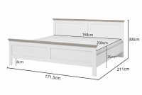 Manželská posteľ Evora 31 - abisko ash / dub lefkas - 160x200 cm Posteľ do  spálňa  Evora 31 - 160x200 - abisko ash / Dub Lefkas