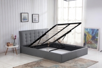 Padva kárpitozott ágy tárolóval - 160x200 cm - hamu postel čalouněné s úložným prostorem padva 160x200 - popel