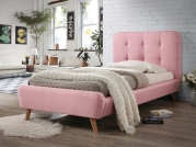 Čalúnená posteľ Tiffany 90x200 - ružová / dub Čalúnená posteľ Tiffany
