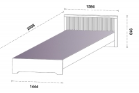 postel z lamelami Latte 140x200 - artisan/Černý postel Rozměry