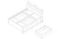 Beta 52 hálószobai ágy - 180x200 cm - san remo világos / fehér postel do ložnice Beta 52 180x200 - San remo světle / Bílý - Rozměry