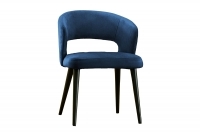 Scaun din lemn Luna cu scaun tapițat - Albastru marin Monolith 77 / negru Picioare granatowe Židle do Camere de luat masa